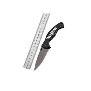 Black Tactical Pocket Knife – Pocket Knife with Military Logo & Ergonomic Grip