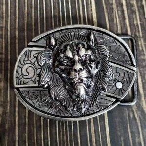 Lion knife belt buckle knife